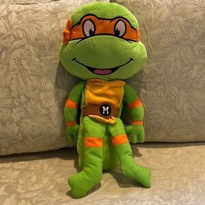 Teenage Mutant Ninja Turtle Michaelangelo 18” Plush Seat Pet. Seat Belt Buddy